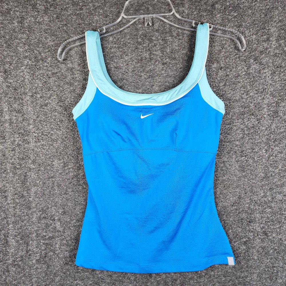 Nike Tank Top Womens S Nike Court Blue Built-in Bra Tennis EUC